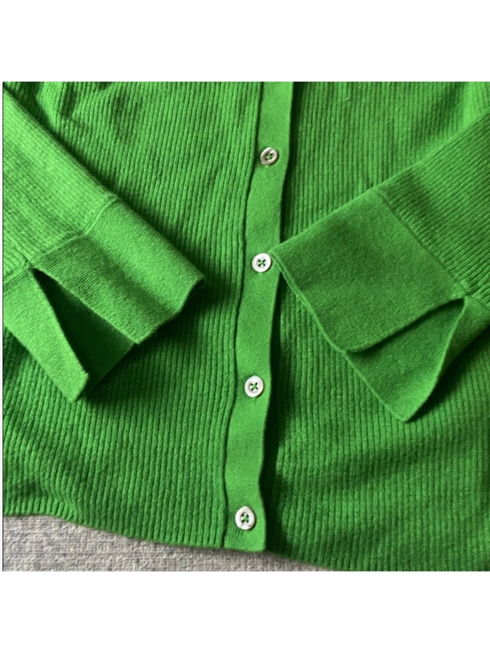 Massimo DUTTI green cashmere blend cardigan sweater - Picture 5 of 6